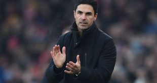 Mikel Arteta, Manager of Arsenal, reacts during the Premier League match between Arsenal FC and Wolverhampton Wanderers at Emirates Stadium on December 02, 2023 in London, England. (Photo by Justin Setterfield/Getty Images)