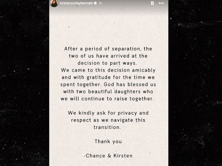 Chance The Rapper and wife Kirsten Corley announce divorce