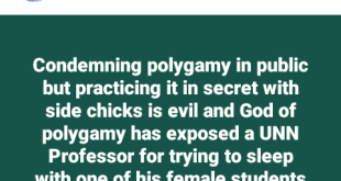 Condemning polygamy in public but practicing it in secret with side chicks is evil - Nigerian man says