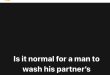 Is it normal for a man to wash his partner