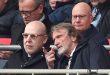 Sir Jim Ratcliffe and Avram Glazer watch Manchester United