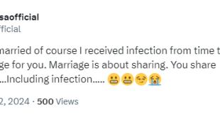 Marriage is about sharing. You share everything including infection- Etinosa