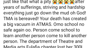 Nasarawa varsity student dies of injuries after attack by unknown assailants