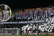 Local Newcastle United players are displayed on a giant banner in the Gallowgate End of the ground prior to the Premier League match between Newcastle United and Tottenham Hotspur at St. James Park on April 13, 2024 in Newcastle upon Tyne, England