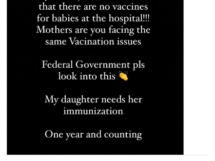 Actress Ruth Kadiri raises alarm over unavailability of vaccines for children in some hospitals