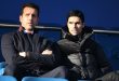 Arsenal technical director Edu and manager Mikel Arteta before a game at Everton in December 2019.