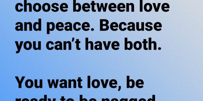 Broke men must choose between love and peace because you can?t have both ? Facebook user says