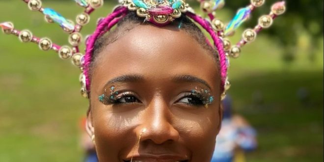 "Coconut head" Korra Obidi writes as she shares photos of herself in skimpy carnival costume