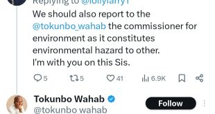 Commissioner for Environment, Tokunbo Wahab reacts after a Lagos resident complained of neighbours moaning loudly at night