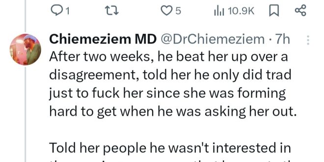 Doctor narrates how a man treated his cousin who kept refusing his advances