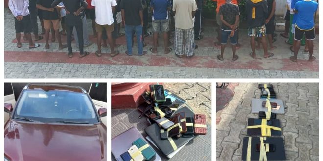 EFCC arrests 40 suspected Internet Fraudsters in Akwa Ibom, recovers SUV, Laptops and others  (photo)