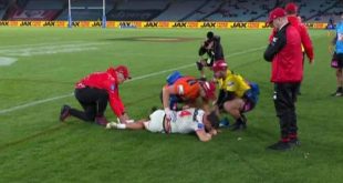 LIVE: Dragons star 'in agony' after nasty injury