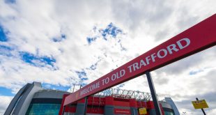 An outside view of Old Trafford, the home of Manchester United.