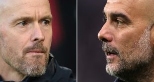 Composite image of Manchester United manager Erik ten Hag and Manchester City boss Pep Guardiola ahead of the FA Cup final in May 2024.