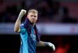 Aaron Ramsdale salutes the Arsenal fans
