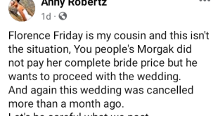 Nigerian woman cancels her wedding over
