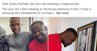Your red t-shirt dressing to the burial ceremony of Jr Pope is annoying and disrespectful - Delta state gov