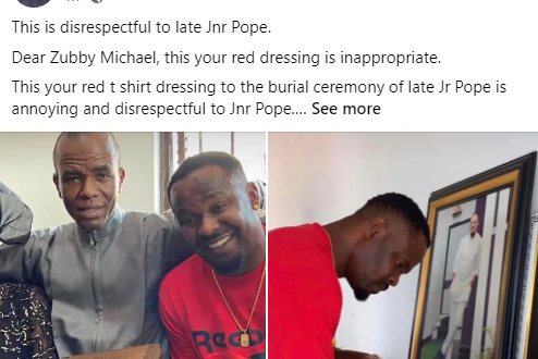 Your red t-shirt dressing to the burial ceremony of Jr Pope is annoying and disrespectful - Delta state gov