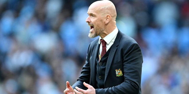 Manchester United boss Erik ten Hag looks on during the FA Cup semi-final with Coventry City,