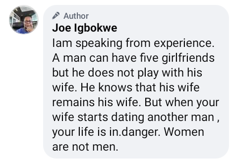A man can have 5 girlfriends but when your wife starts dating another man, your life is in danger - APC chieftain Joe Igbokwe says