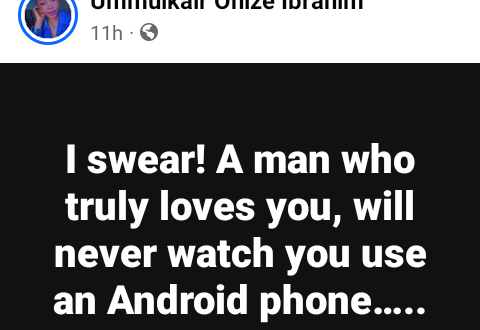 A man who truly loves you will never watch you use an Android phone - Nigerian lady says