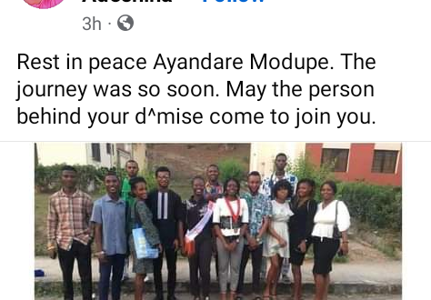 Activist demands justice for final year Ondo varsity student who allegedly committed suicide after attending church vigil
