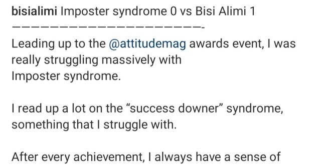 "After every achievement, I always have a sense of emptiness and defeat" Bisi Alimi reveals struggles with imposter syndrome
