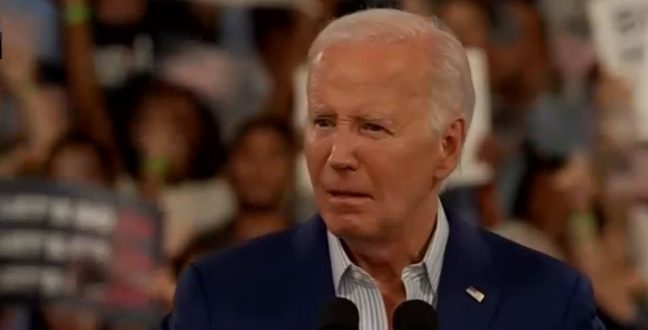 Biden speaks about his debate performance at a rally in North Carolina.