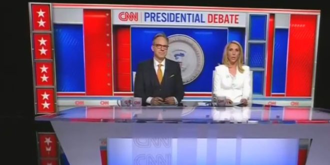Jake Tapper and Dana Bash moderate the CNN debate.