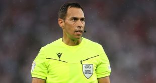 Argentina referee Facundo Tello oversees Turkey vs Georgia at Euro 2024.