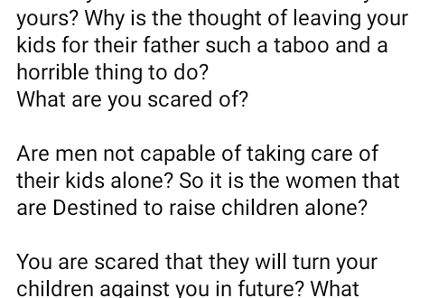 "If you don?t have any source of income, drop those children for their father" - Nigerian lady advises single mothers after woman abandoned her husband and child