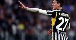Andrea Cambiaso of Juventus Fc gestures during the Serie A football match between Juventus Fc and Atalanta Bc. The match ends in a tie 2-2.