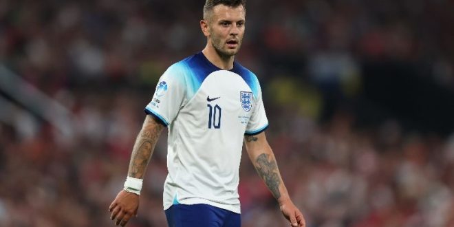 Former Arsenal midfielder Jack Wilshere in action for an England XI at Soccer Aid 2024.