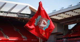 General view of Anfield from the corner flag ahead of Liverpool versus Wolves in the Premier League in April 2024.