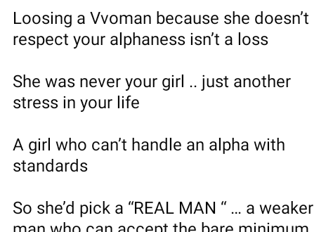 Loosing a woman because she doesn?t respect your alphaness isn?t a loss - Nigerian man says