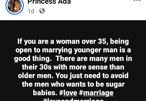My friends married to younger men are enjoying their marriage more than some women married to older men - Nigerian lady says