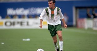 Irish International Football Player Ray Houghton Ireland versus the Netherlands in the 1994 World Cup Football Championships.