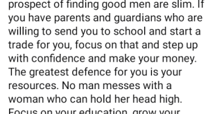 The prospect of finding good men is slim. Focus on your education, grow your business  - Nigerian man advises young ladies
