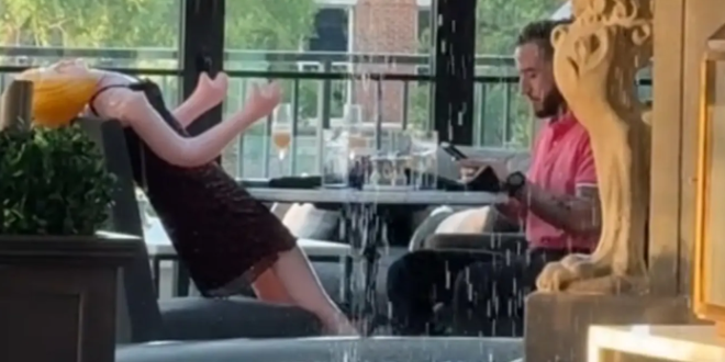 Waitress fired for posting viral video of man dining with a sex doll