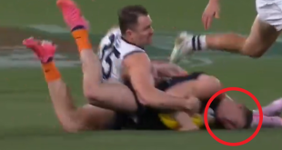 'Trouble': Dangerfield in hot water over ugly tackle