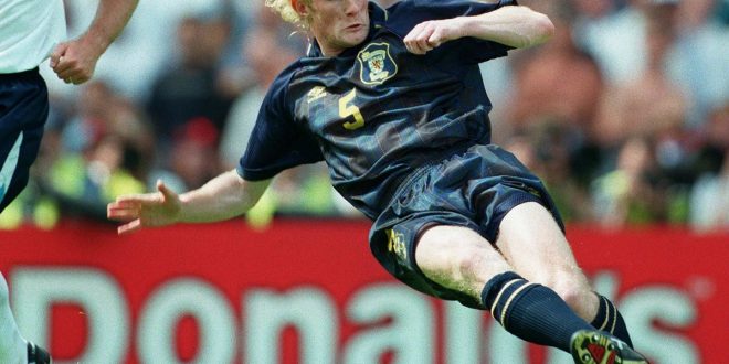 Colin Hendry of Scotland in action at Euro 96