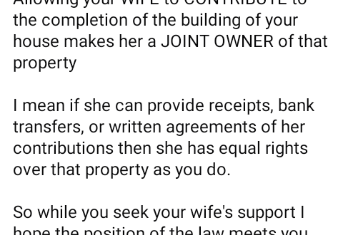 Allowing your wife