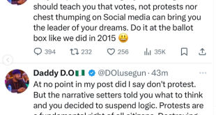 At no point in my post did I say don?t protest - President Tinubu?s media aide Olusegun Dada defends himself after Nigerians dug up old tweets of him calling for protest against Jonathan?s administration