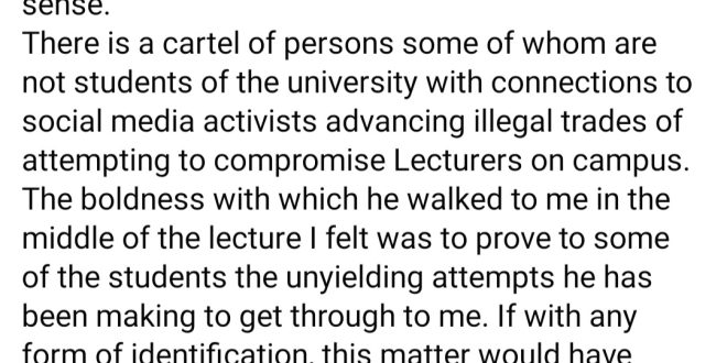 BSU lecturer filmed h!tting "student" in lecture hall speaks to defend himself