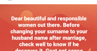 Before changing your surname to your husband