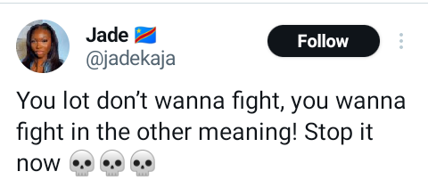 Congolese lady, Jade Kaja reacts after finding out her name in Yoruba means "come out, let?s fight?