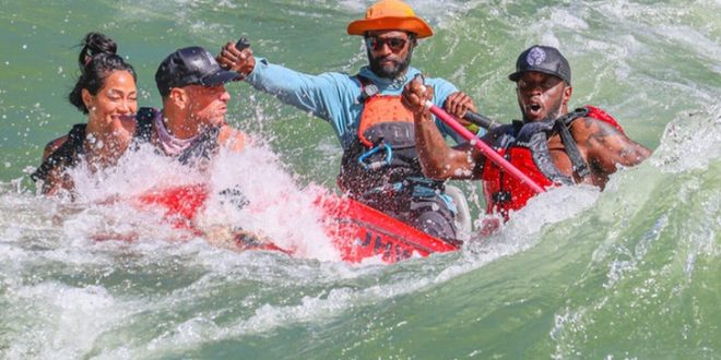 Diddy relaxes with white water rafting adventure in Wyoming