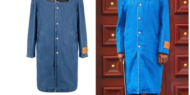 FCT Minister, Nyesom Wike,  turns heads in a $1, 402 Versace Denim outfit