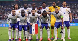 France players line up ahead of their match against Portugal at Euro 2024.
