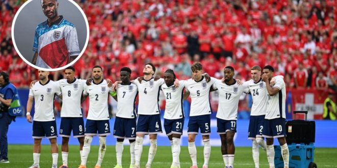 Players of England follow the penalty shootouts during the UEFA Euro 2024 quarter-final football match between England and Switzerland at the Duesseldorf Arena in Duesseldorf on July 6, 2024. (Photo by Hesham Elsherif/Anadolu via Getty Images)